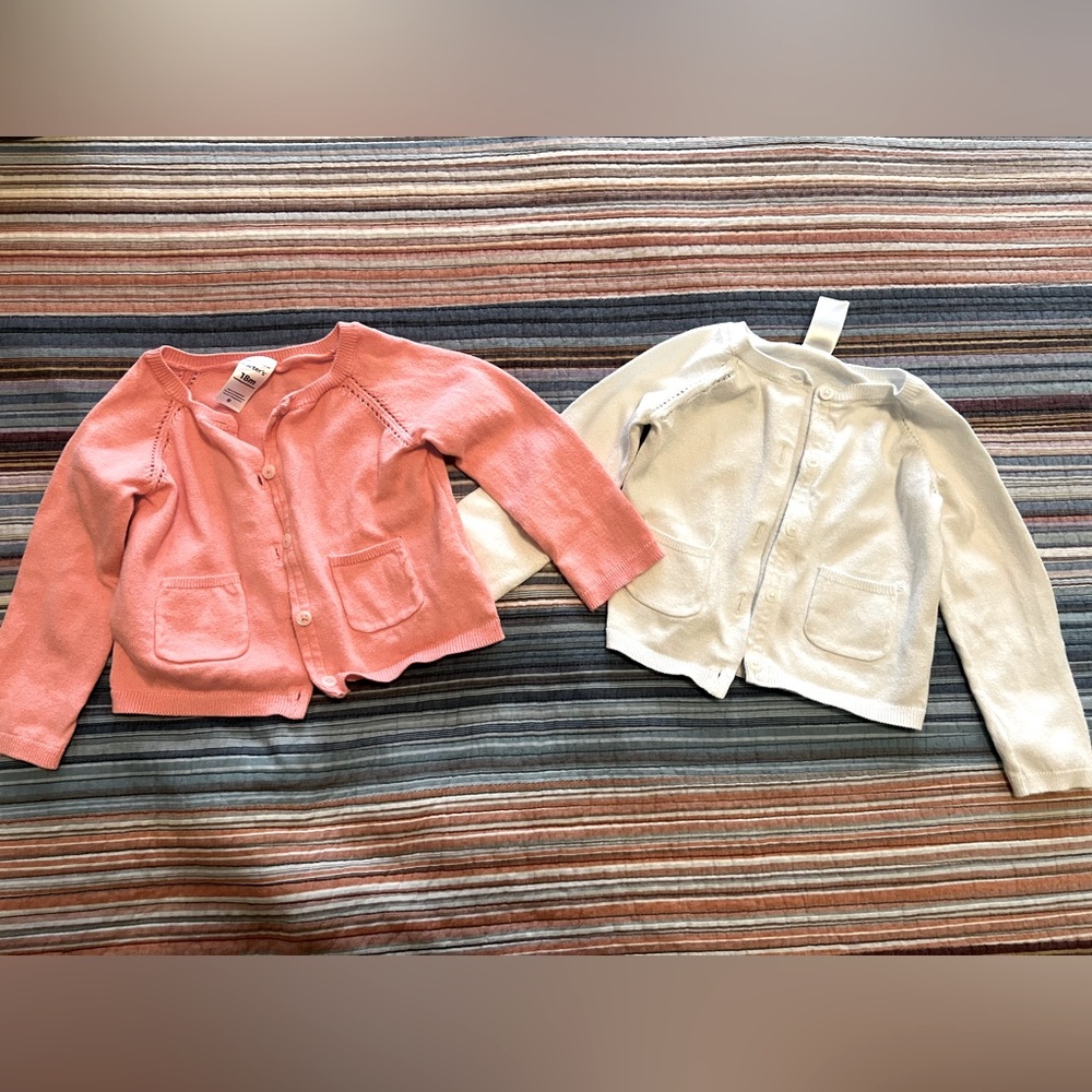 Carter's Toddler Cotton Cardigan - Button up with pockets - 18m